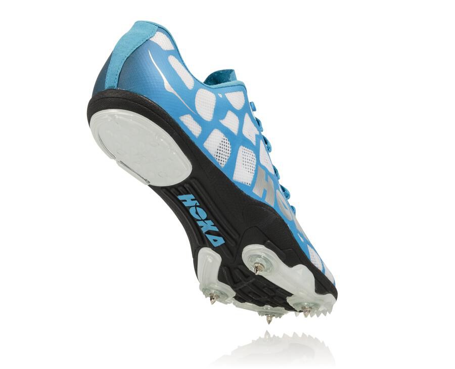 Spikes Mens - Hoka One One Rocket X - White/Blue - OJHULDM-09